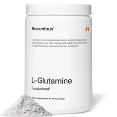 Momentous L-Glutamine Powder bottle label shows NSF Certified for Sport.