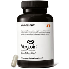 Momentous Magtein bottle front showing magnesium L-threonate for brain support.