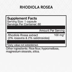 Momentous Rhodiola Rosea capsules arranged for daily fatigue management and focus.