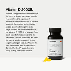 Momentous Vitamin D3 capsule-closeup highlights small, smooth capsules for daily use