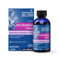 Mommy's Bliss Baby Multivitamin + Iron bottle with grape flavor for easy daily dosing