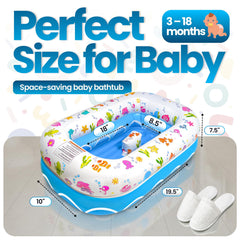 Inflatable saddle horn bath seat from Mommy's Helper helps keep baby secure during sit baths.