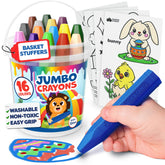Momo & Nashi jumbo crayons for toddlers 1-3 set with easy-grip design for tiny hands.