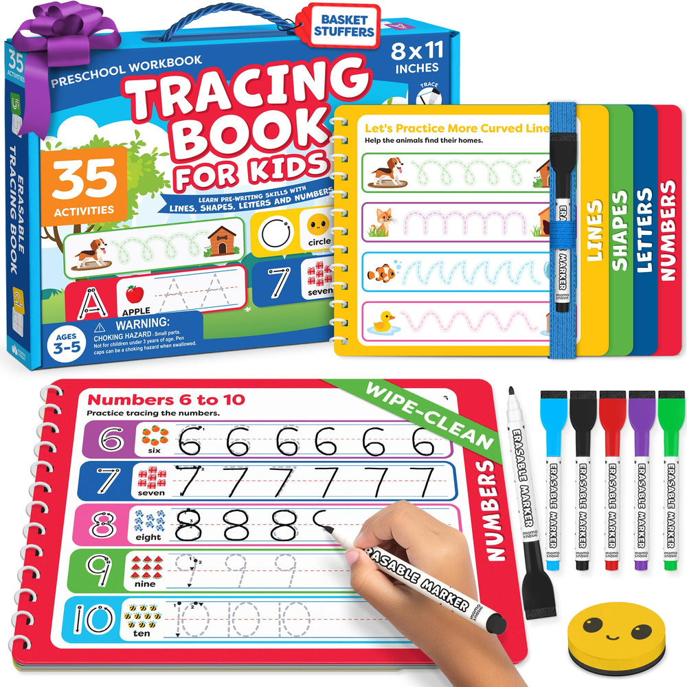 Momo Nashi tracing book cover supports early writing practice.
