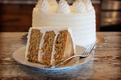 Mom's Place Gluten-Free carrot cake mix batter in bowl, elevating cozy home desserts.
