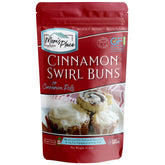 Mom's Place Gluten-Free cinnamon swirl bun bake in sheet pan, bakery-style aroma.