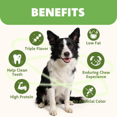 MON2SUN chicken liver duck wrapped rawhide, savory treat loved by medium dogs.