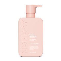 MONDAY Haircare CURL DEFINE bottle front view highlighting peptides and natural oils for curls