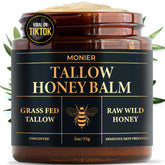MONIER beef tallow and honey balm swatch showing creamy, spreadable texture