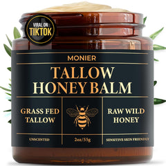 MONIER beef tallow and honey balm swatch showing creamy, spreadable texture