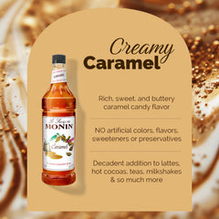 Dessert plate drizzled with Monin Caramel Syrup.