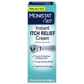 Monistat Instant Itch Relief Cream tube for targeted vaginal itch relief.
