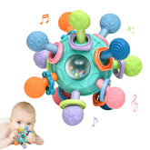 MonoTele Montessori teether with 12 chew points for gentle gum massage