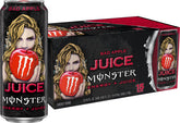 Monster Energy Juice Bad Apple can, front view, crisp apple flavor and energy boost.