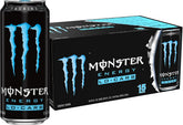 Monster Energy Lo-Carb bottle pour shows smooth flavor and lower calories.
