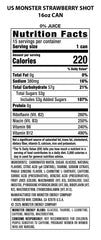 Monster Energy Strawberry Shot can pour showing smooth flavor and immediate lift.