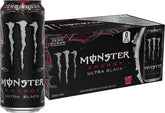 Monster Energy Ultra Black can front showcases zero sugar and bold black cherry flavor.