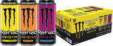 Monster Rehab Tea plus Lemonade can in the image, supports quick focus and hydration.