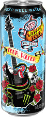 Closeup of Monster Tour Water can highlighting recyclable packaging for eco-conscious choices.