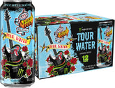 Monster Tour Water deep-well 16oz bottle shown, ideal for on-the-go hydration.
