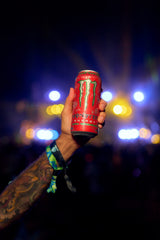 Ice cold Monster Ultra Watermelon can, ideal for summer moments.