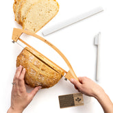 MonteHerra bread knife with a 1/2-inch guide for even artisan slices.
