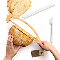 MonteHerra bread knife with a 1/2-inch guide for even artisan slices.
