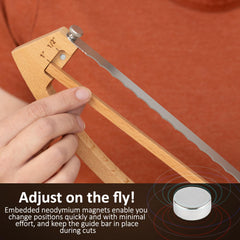 MonteHerra bread knife with a 1-inch guide for uniform sandwich slices.
