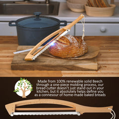 MonteHerra solid beech wood handle for ergonomic comfort and durability.