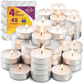 MontoPack unscented tea-light candles 45-pack in box for bulk event use.