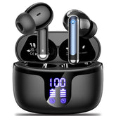 Monyhigh S48 earbuds with compact charging case for easy transport and storage.