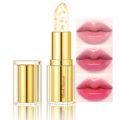 MooGlamor Clear Lipstick color-change visual creates a personalized pink shade.