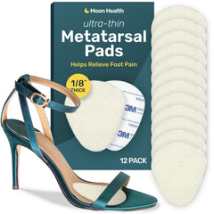 Moon Health Ultra Thin Metatarsal Pad closeup showing discreet cushioning for long hours on feet