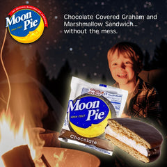 Moon Pie Minis Vanilla flavor image; creamy sweetness with crunchy crackers.
