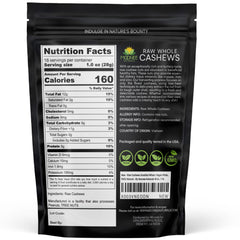 Moonee Naturals unsalted cashews bag showcases premium, versatile nuts for keto and paleo dishes.