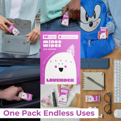 MOONIES alcohol-free lavender wipes suitable for sensitive skin.