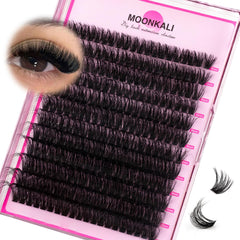 MOONKALI lash clusters 80D wispy 12-20mm create natural volume.