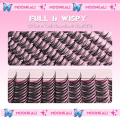 MOONKALI manga eye effect clusters for natural born-looking lashes.