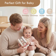 Moonkie stack-toy for toddlers promotes stacking skills as babies grow.