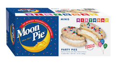 MoonPie Birthday Mini Pies boxed with vanilla cookies for parties