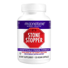 Moonstone Stone Stopper bottle with capsules for kidney health support