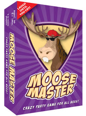 Moose Master laughter card during a vibrant party game session.