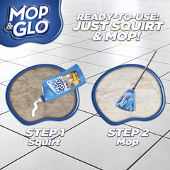 Mop & Glo label close-up highlighting Shine-Lock protection.