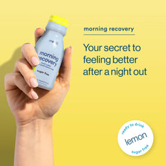 More Labs Morning Recovery bottle pour demonstrates easy hydration after drinking