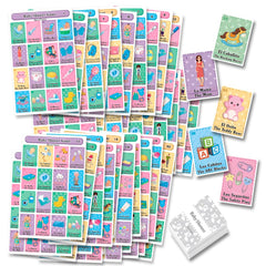 More Fiesta baby shower Loteria deck of 54 cards for bilingual play.