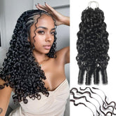 Morgenstar feather crochet hair 18-inch Burmese curly for natural-looking volume.