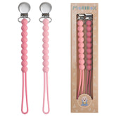 MORIBOX Paci Clip in elegant vintage colors keeps pacifiers stylish and easy to find.