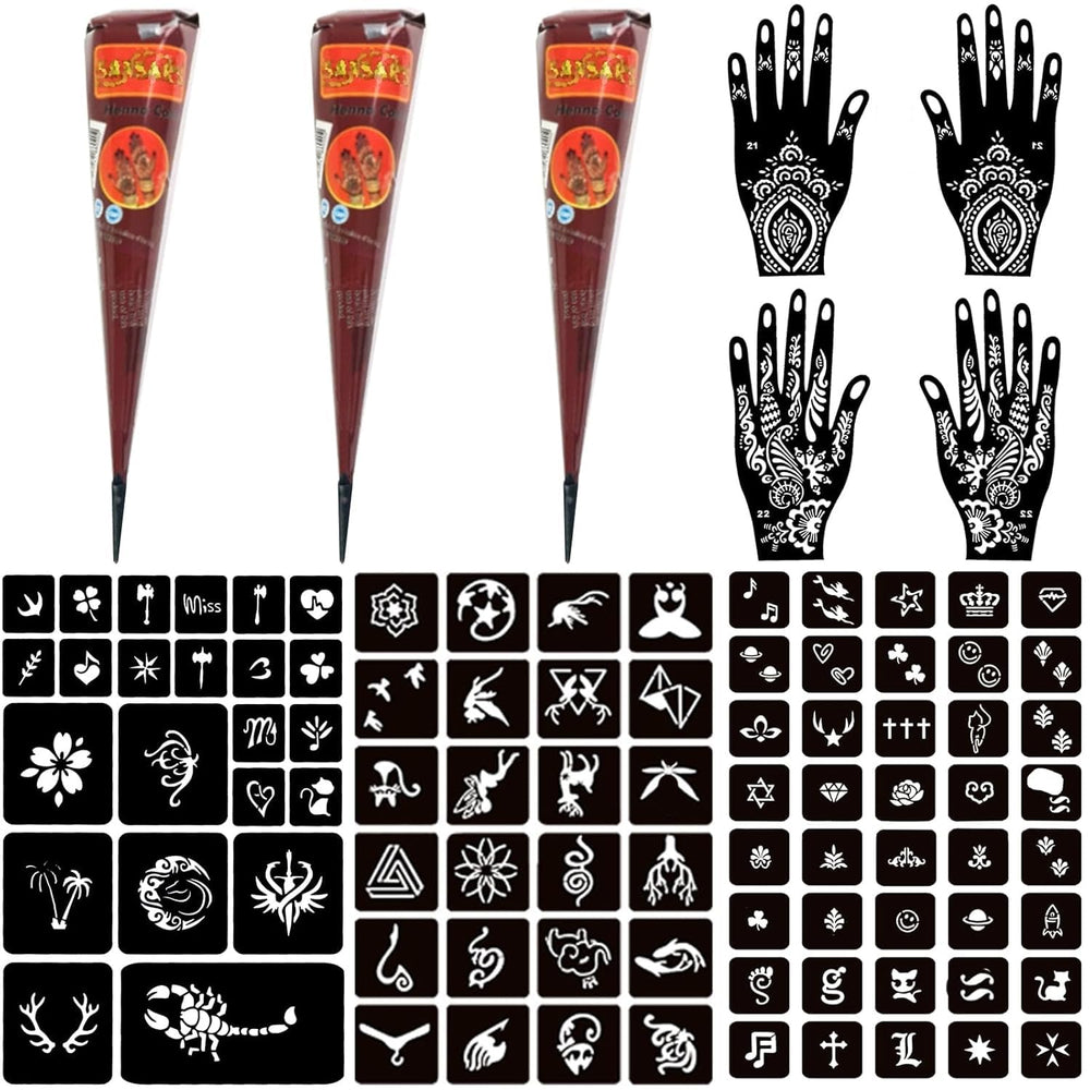 Moricher henna cones set for quick at-home body art.