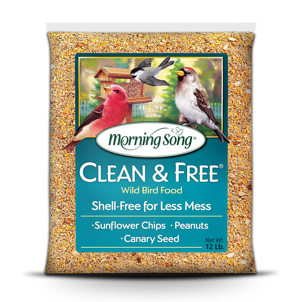 Morning Song Clean and Free shell-free blend for no-mess outdoor feeding.