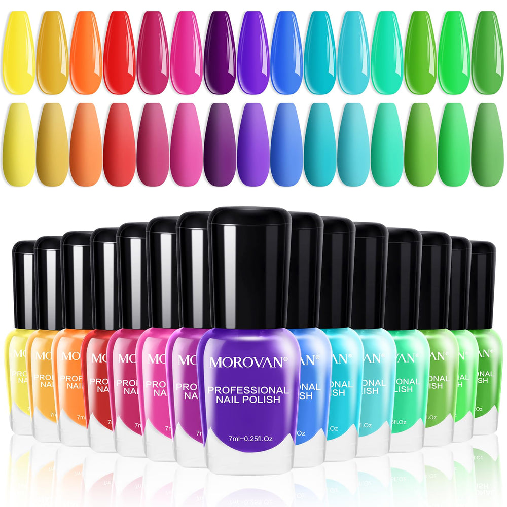 Morovan 15-bright-color nail polish swatches show vibrant shades for every season.